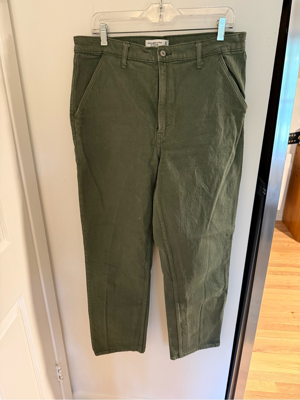 Abercrombie & Fitch Olive Green High-Rise Straight Jeans